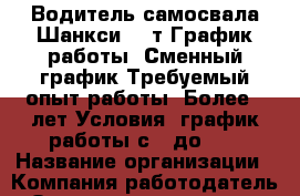 Водитель самосвала Шанкси 25 т График работы: Сменный график Требуемый опыт работы: Более 3 лет Условия: график работы с 8 до 19 › Название организации ­ Компания-работодатель › Отрасль предприятия ­ Другое › Минимальный оклад ­ 35 000 - Все города Работа » Вакансии   . Тверская обл.,Нелидово г.